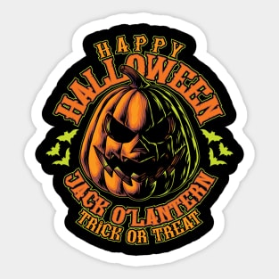 Halloween - Pumpkin Jack O' Lantern Illustration Sticker